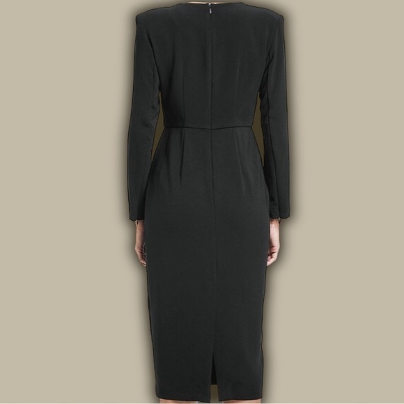 NWOT Sergio Hudson x Target Black ‘Strong Shoulder Midi Dress’ Size Small - Picture 2 of 16